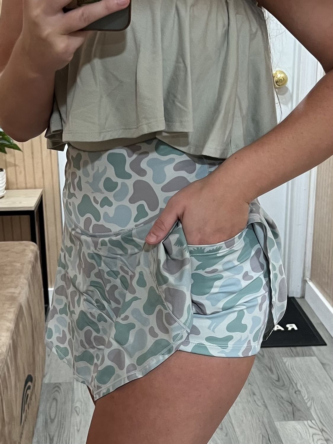 Women's EXCLUSIVE Front Line Committed Camo Skort