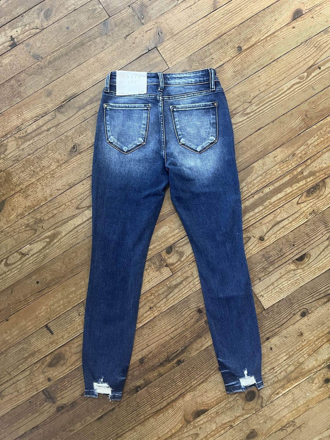 Women's High RIse Stretch Ankle Skinny w/Distressed Hem