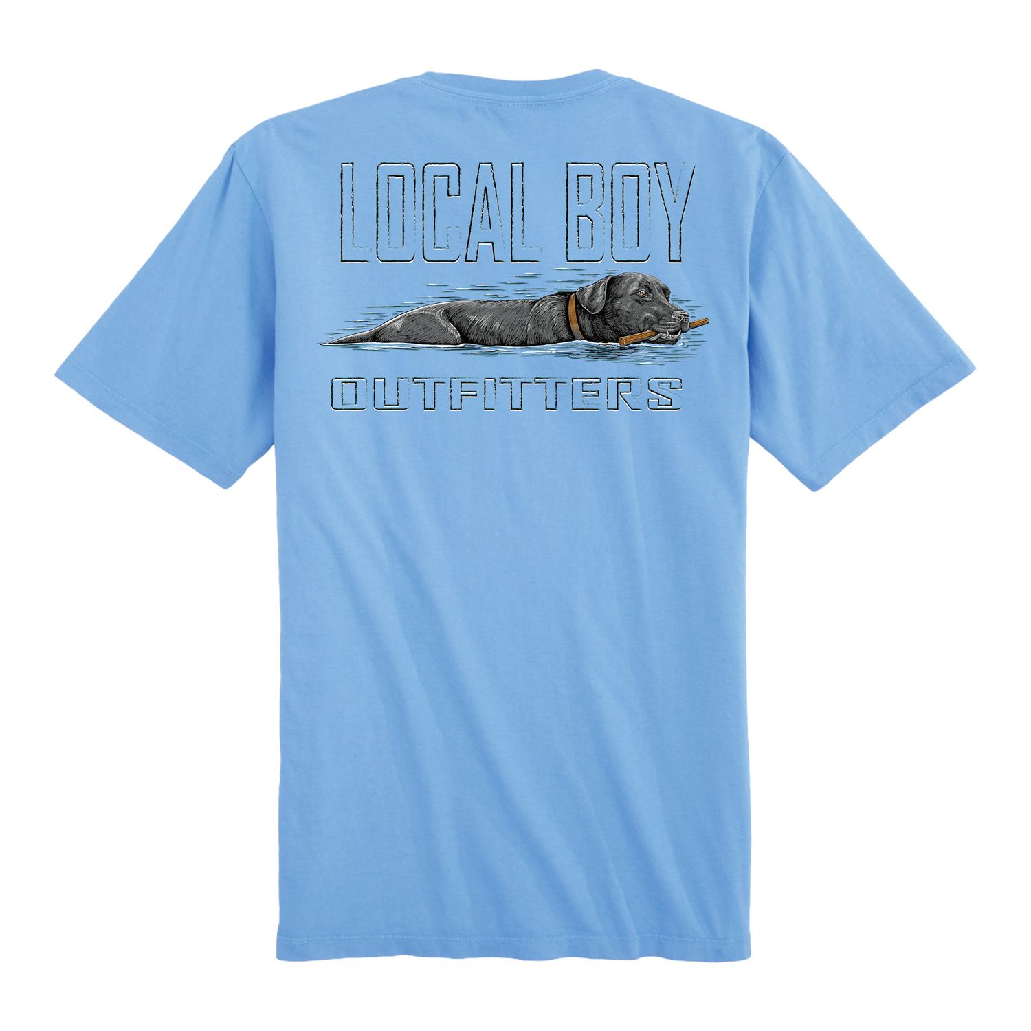 Local Boy Fetch Black Lab S/S Tee Washed Denim