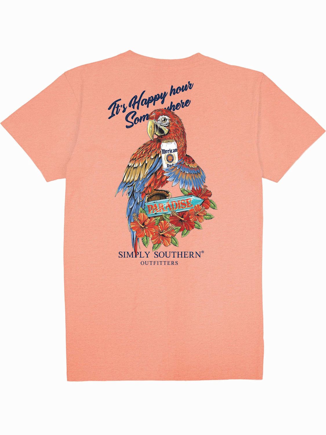 SImply Southern Happy S/S Tee Peach