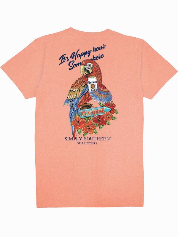 SImply Southern Happy S/S Tee Peach