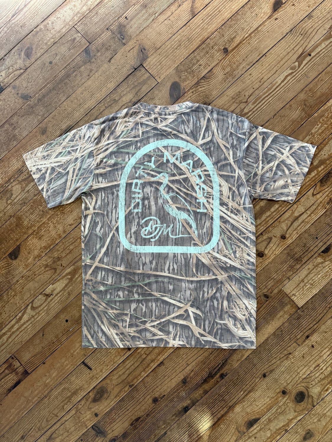 Dirty Marsh Blue Vintage Mossy Oak Camo Tee