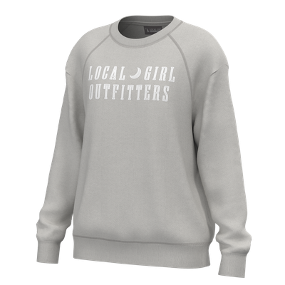 Local Girl Moon Cotton Crewneck Light Sand