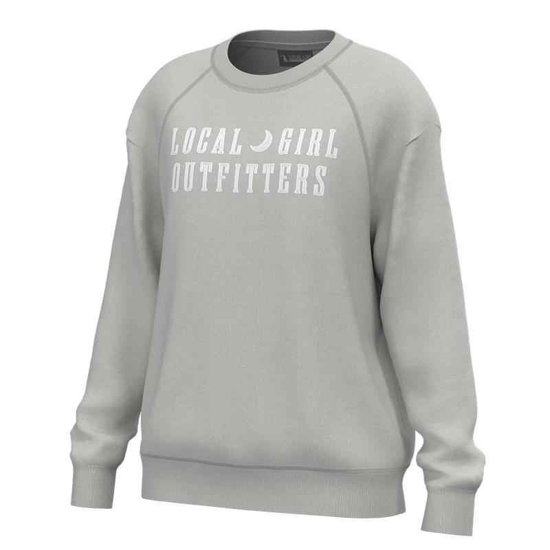 Local Girl Moon Cotton Crewneck Light Sand