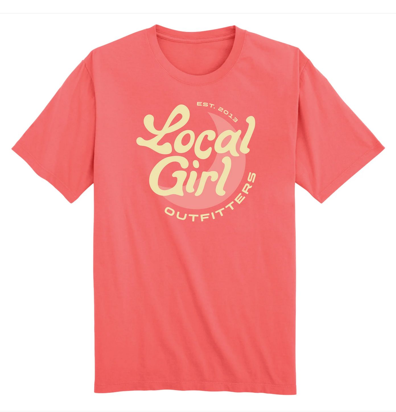Local Girl Youth Groovy Moon S/S Tee Coral