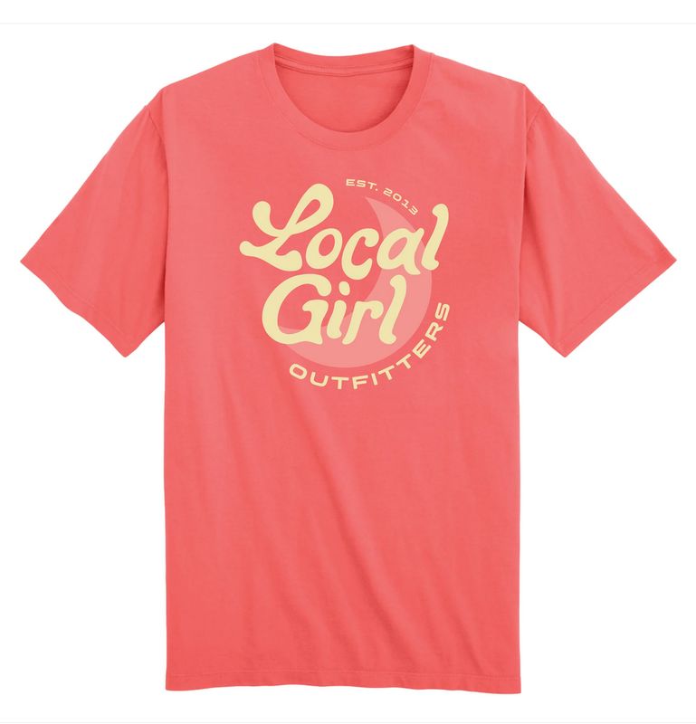Local Girl Youth Groovy Moon S/S Tee Coral
