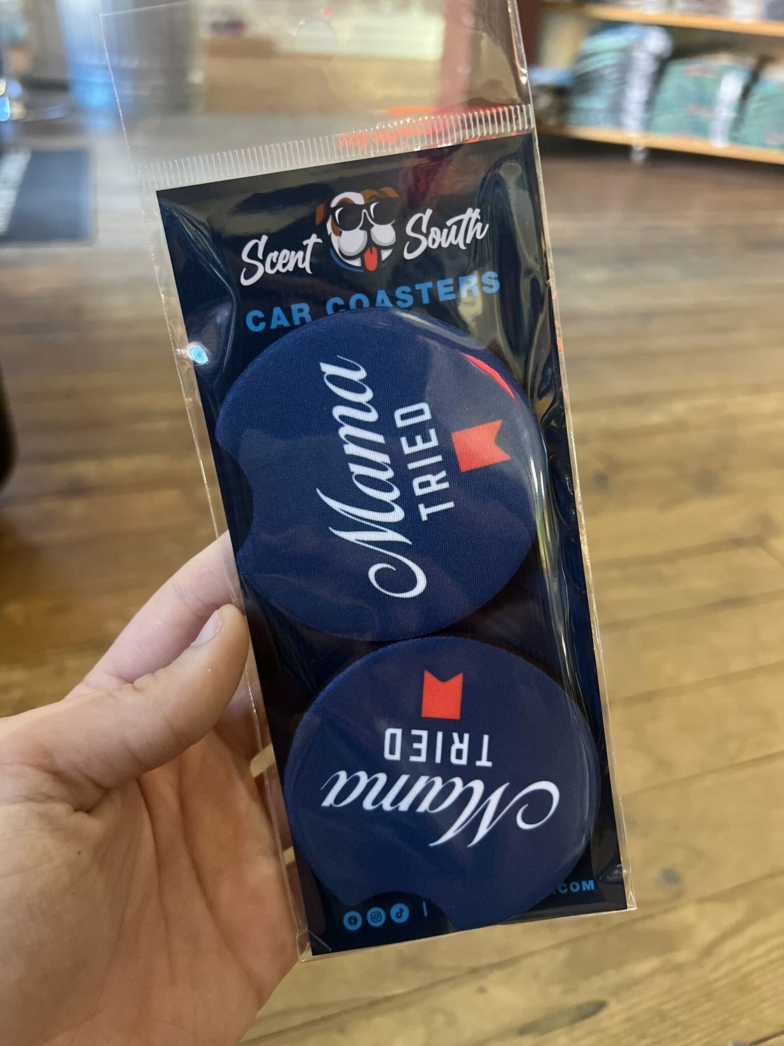 Scent South Mama Tried Ultra Car Coaster, Color: Blue