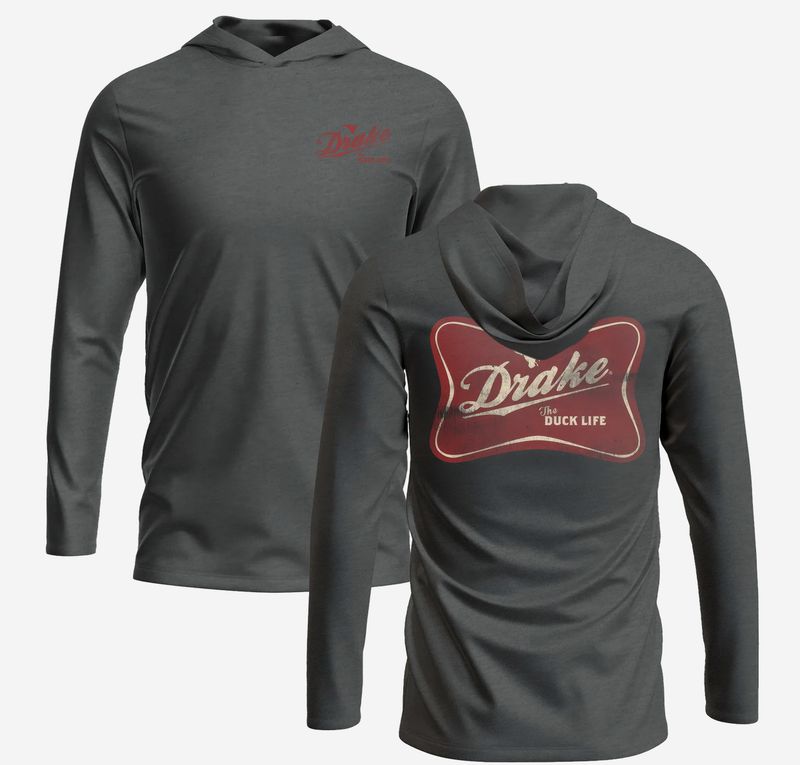 Drake Life Graphic L/S Hoodie Tee Graphite Heather