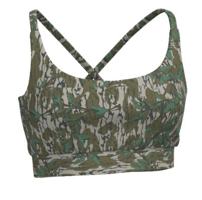 Local Girl Camo Sports Bra Green Leaf