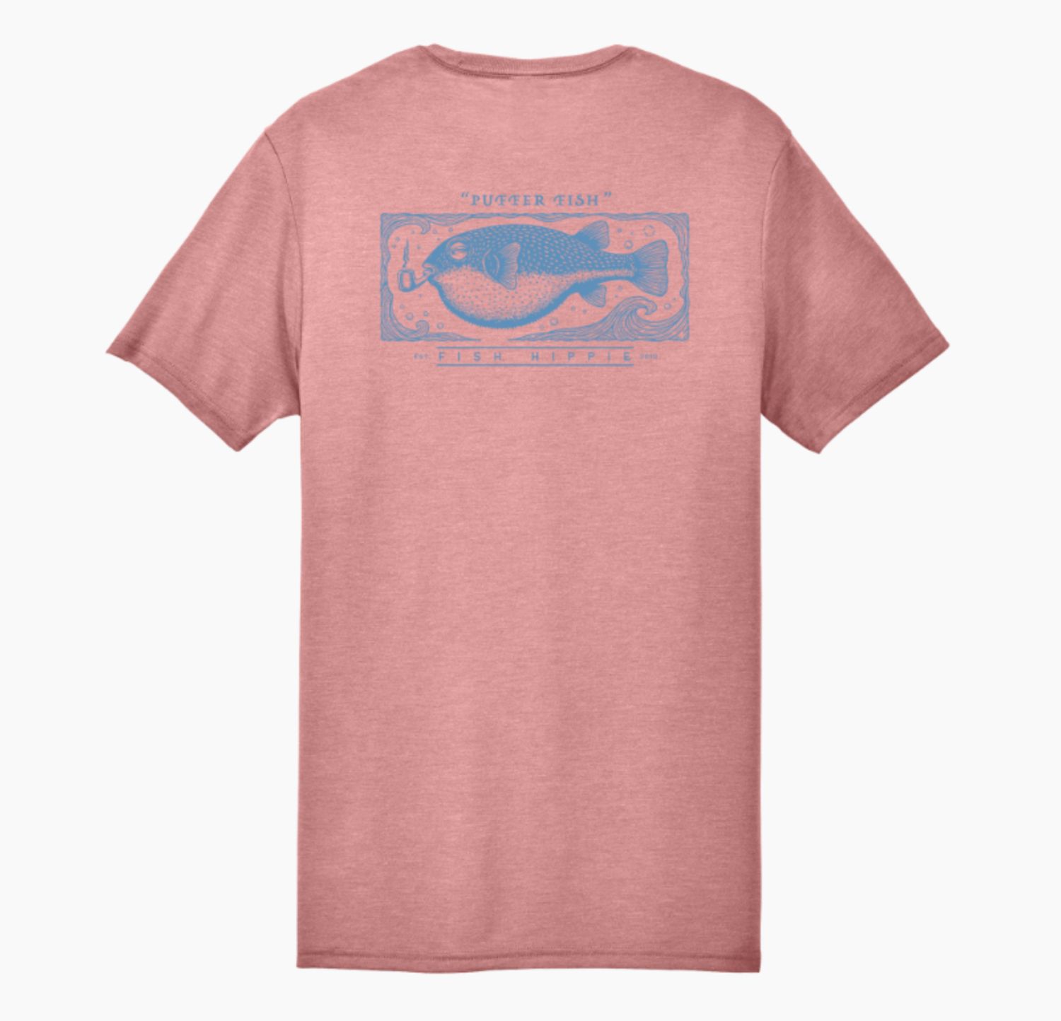 Fish Hippie Puffer Fish Flatwater Salt Pink Tee
