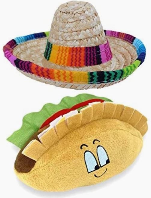 Dog Sombrero and Taco Plush Toy