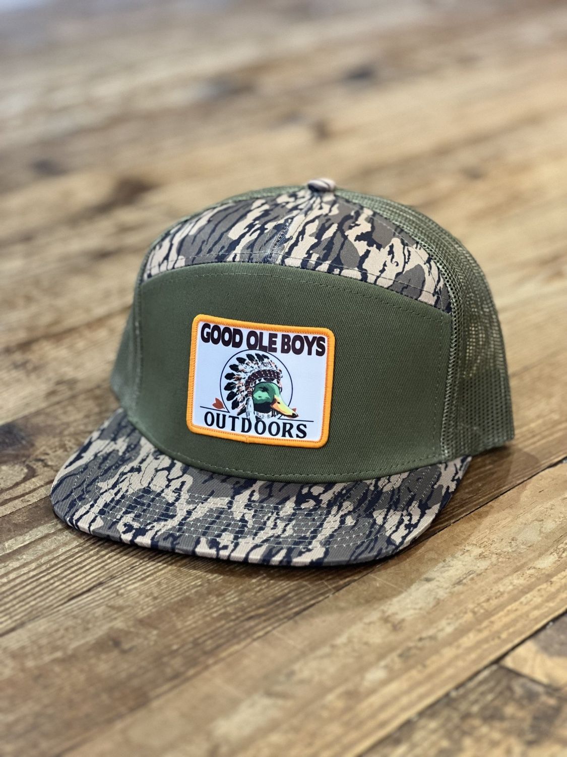 Good Ole Boy 7 Panel Red Man Patch Bottomland Hat