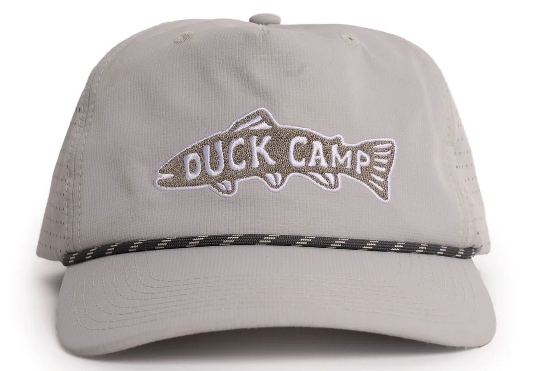 Duck Camp Trout Patch Perforated Hat Grey