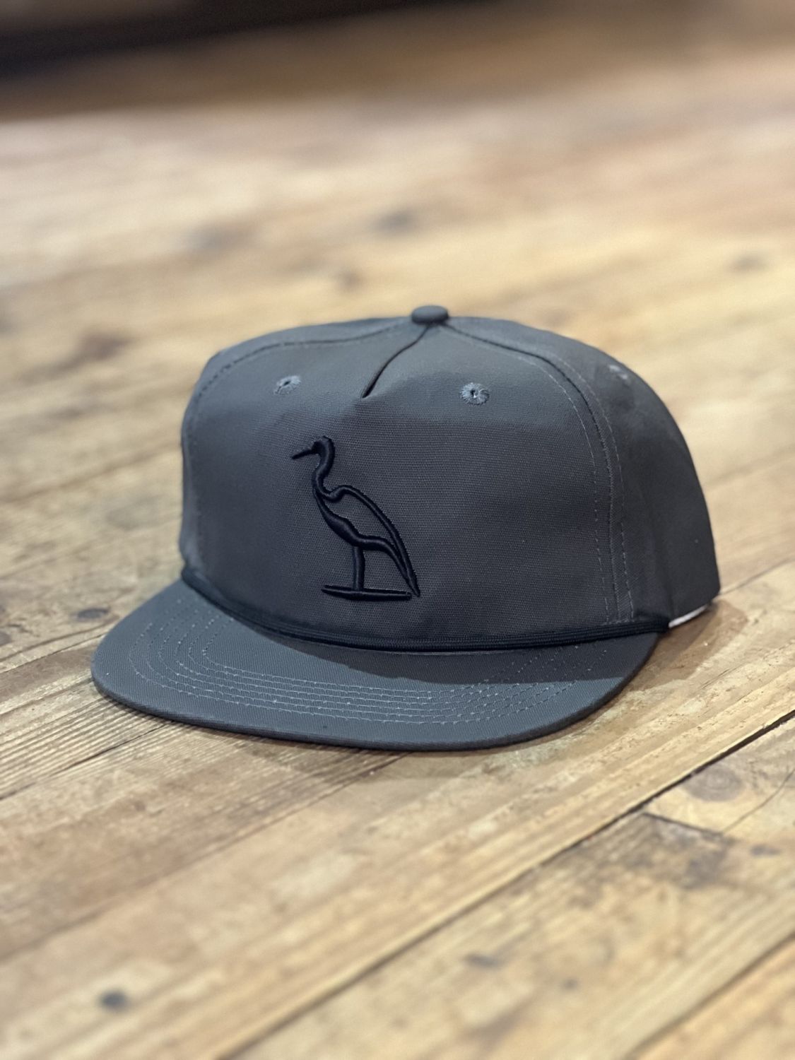 DM Heron Embroidered Gunmetal Rope Hat