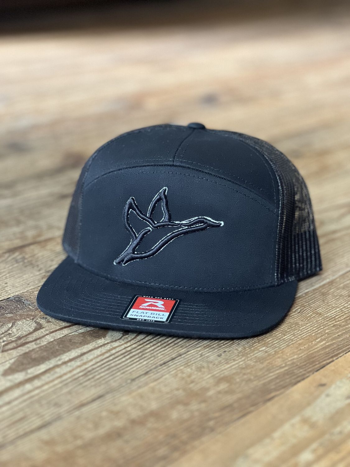 7 Panel Black Ghost Hat