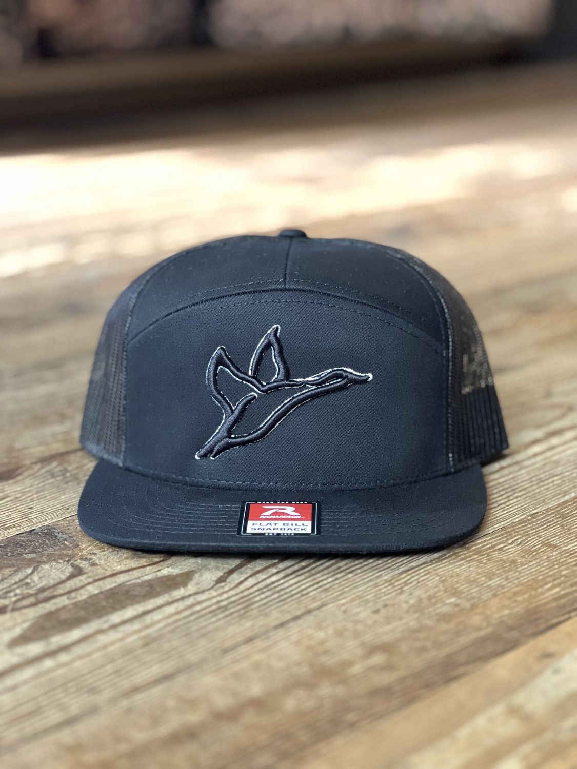 7 Panel Black Ghost Hat