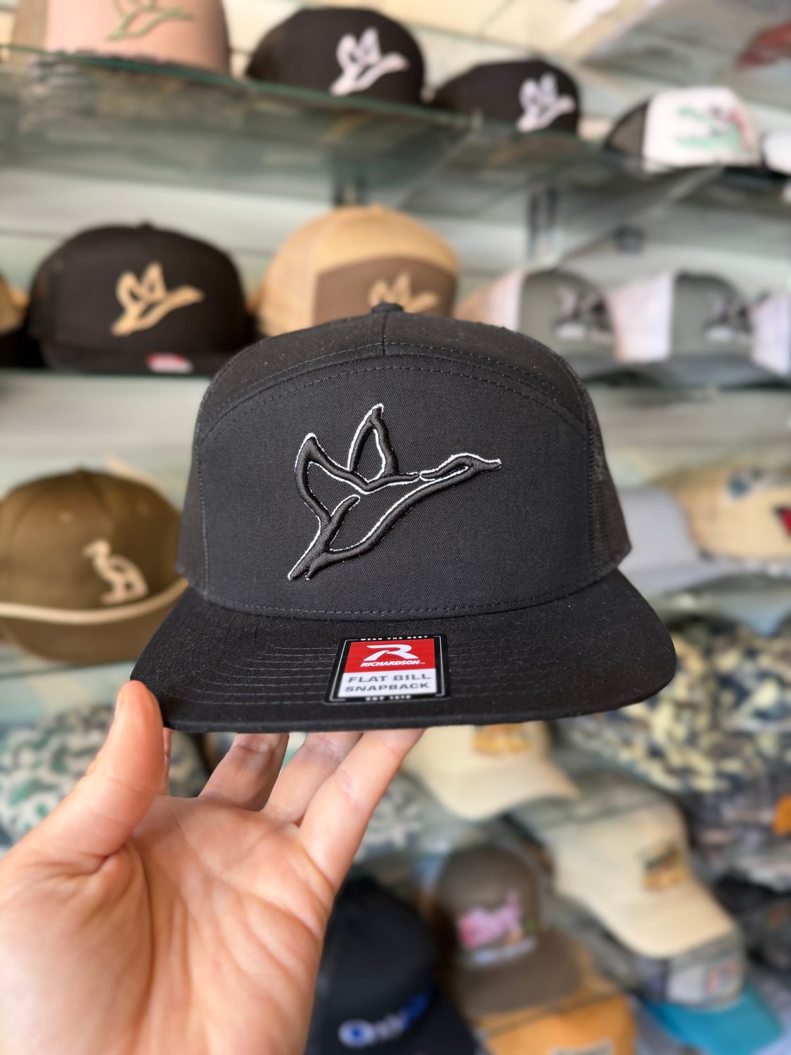 7 Panel Black Ghost Hat