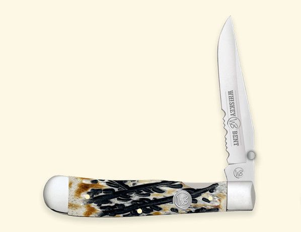 WB Carved Burnt Bone Locking Trapper