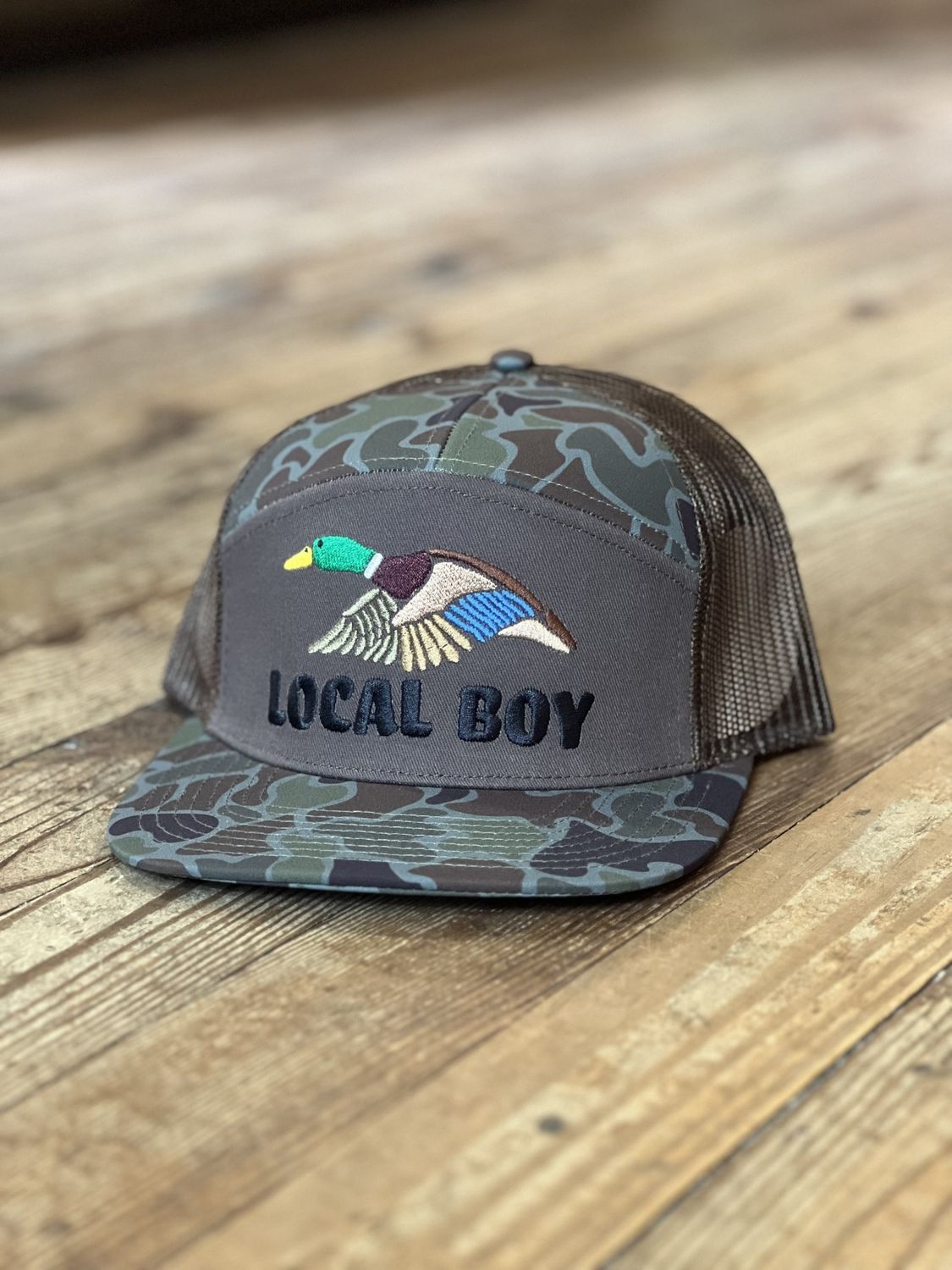 Wild Duck 7 Panel Hat Localflage OD/Brown