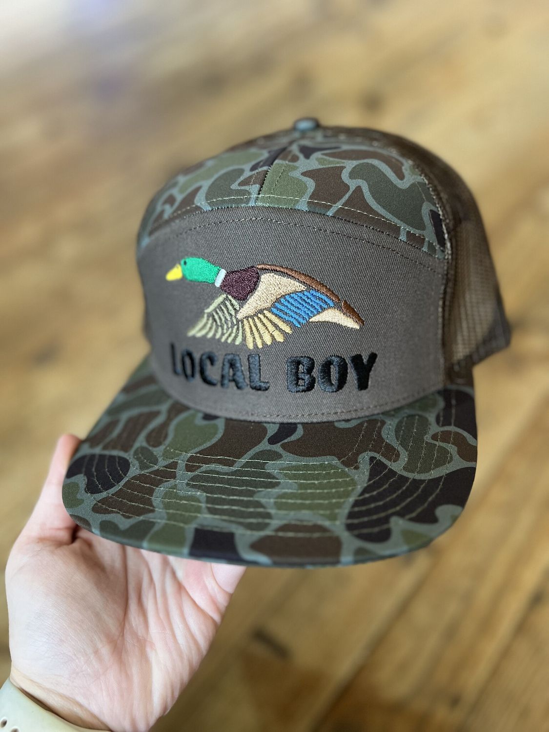 Wild Duck 7 Panel Hat Localflage OD/Brown