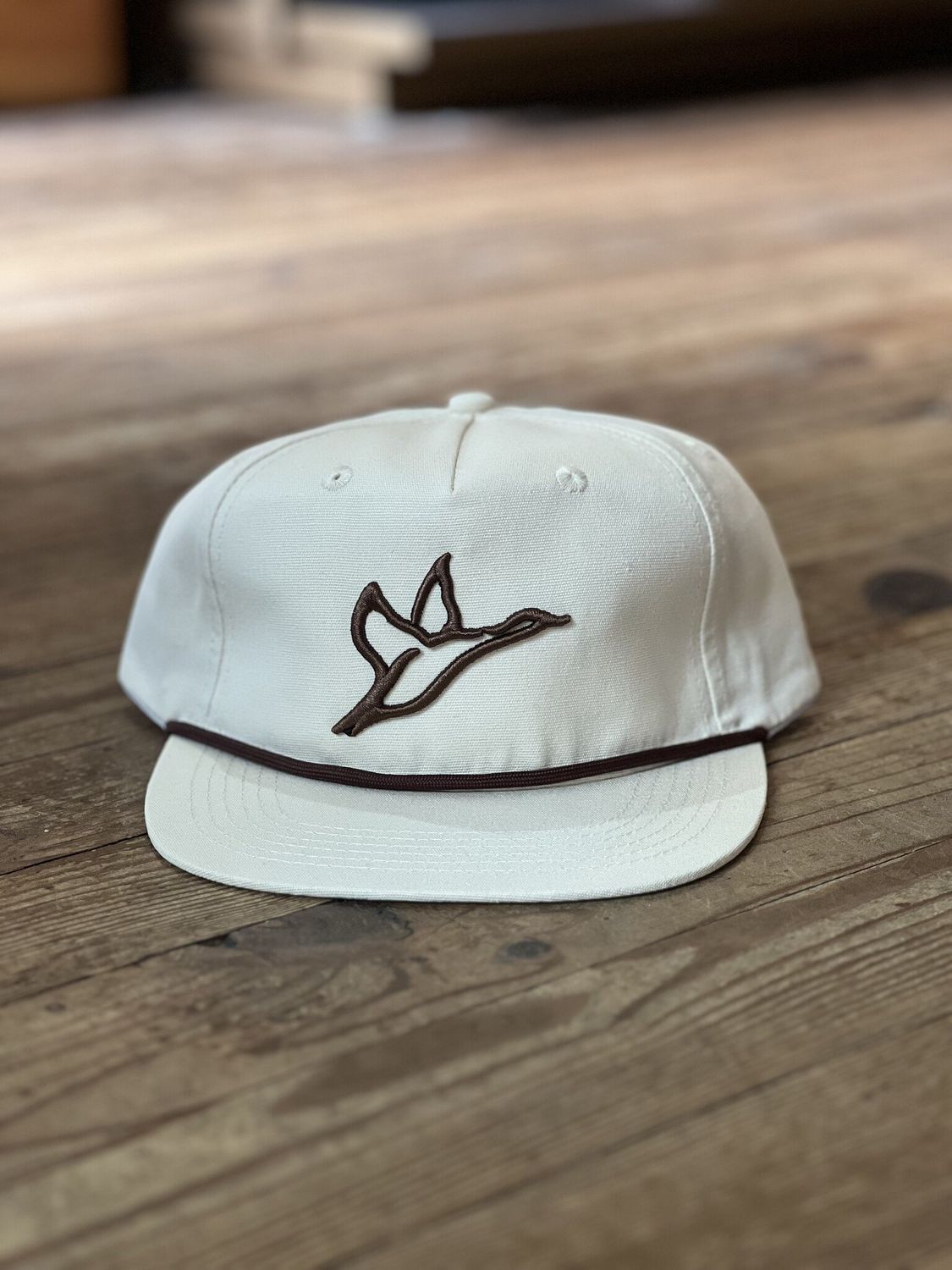 Combat Waterfowl Goat Rope Cream Embroidered Rope Hat