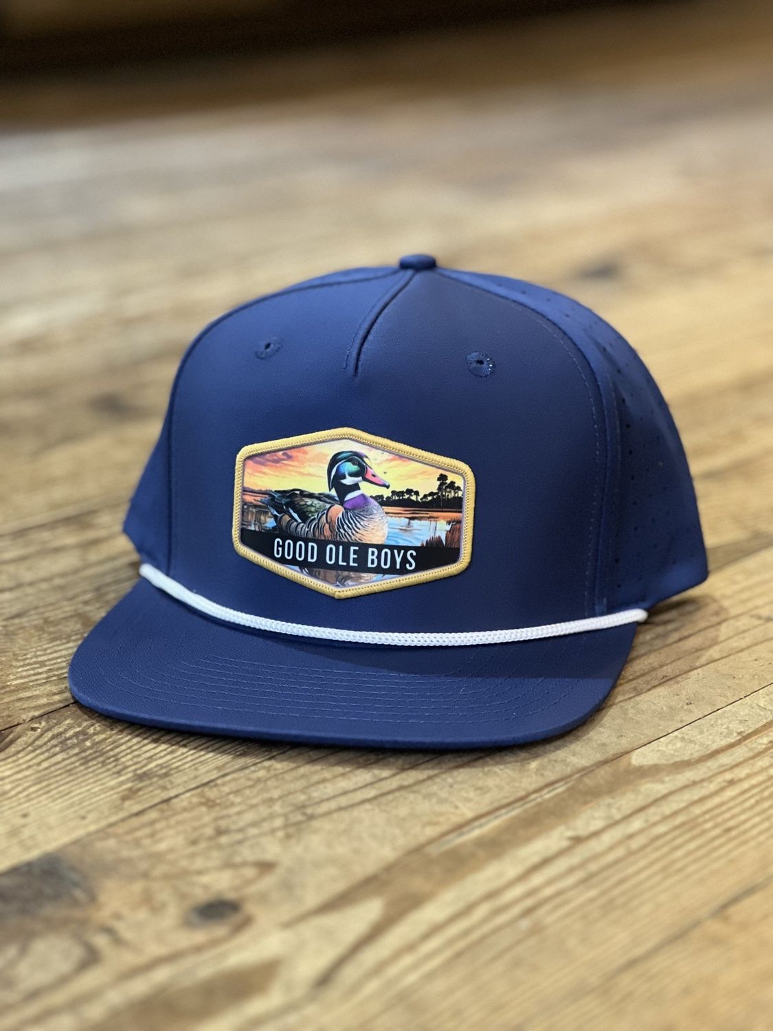 Good Ole Boys Wood Duck Woven Patch Navy