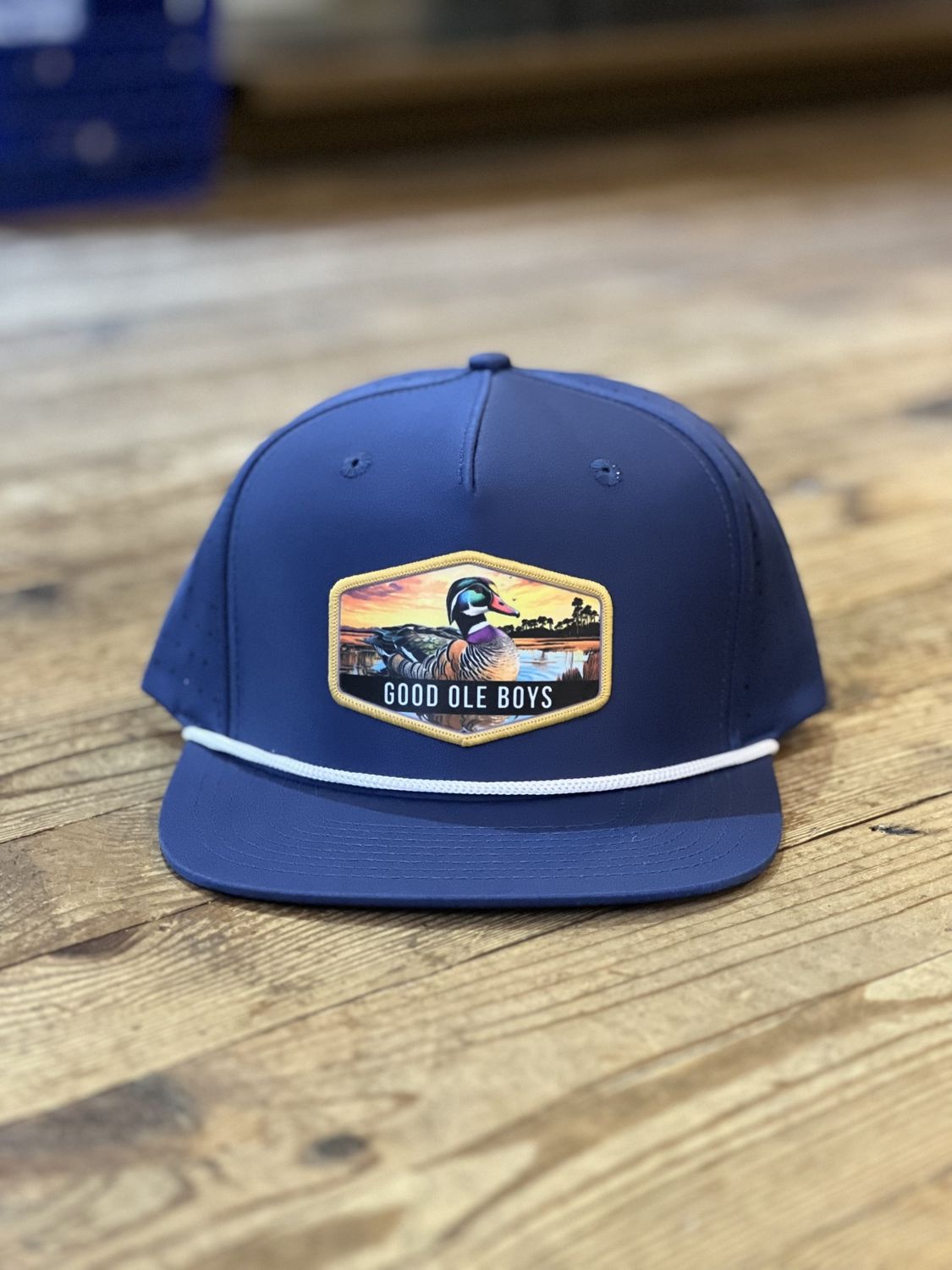 Good Ole Boys Wood Duck Woven Patch Navy