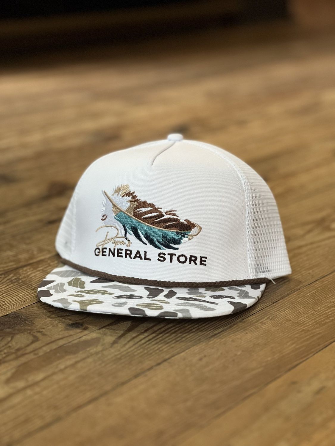 PGS Feather White Camo Rope Hat