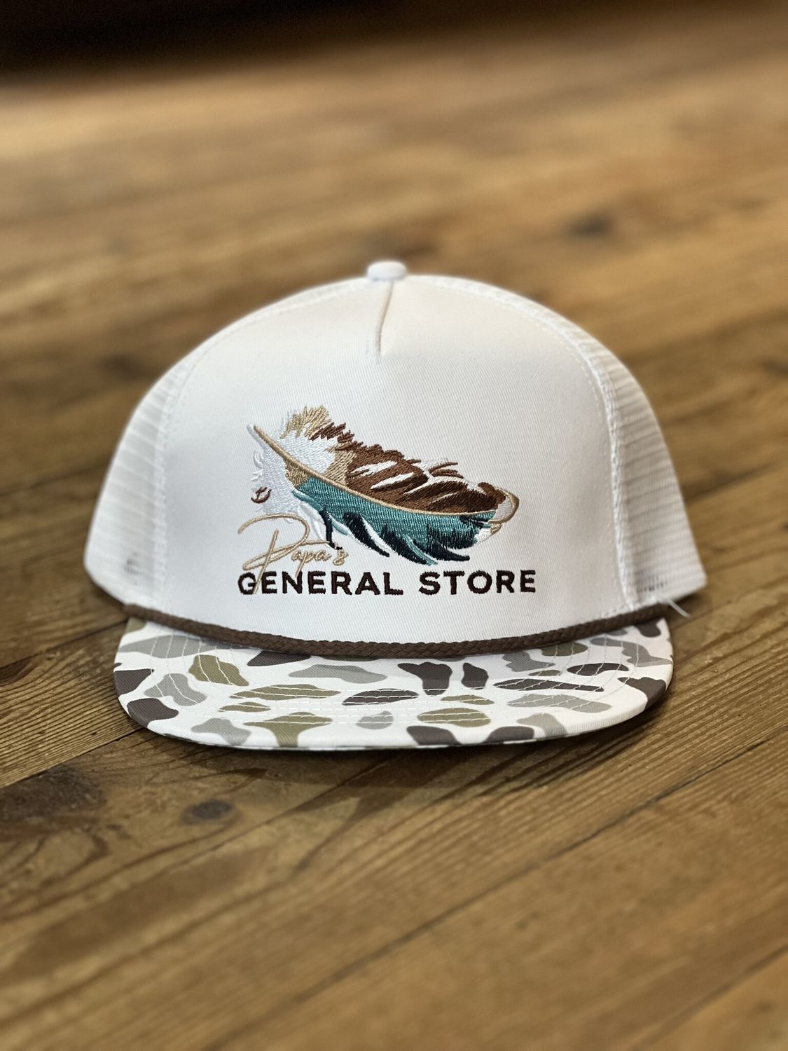 PGS Feather White Camo Rope Hat