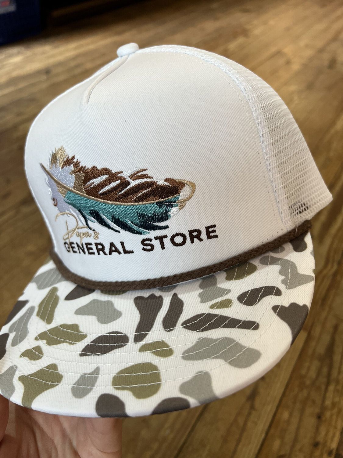 PGS Feather White Camo Rope Hat