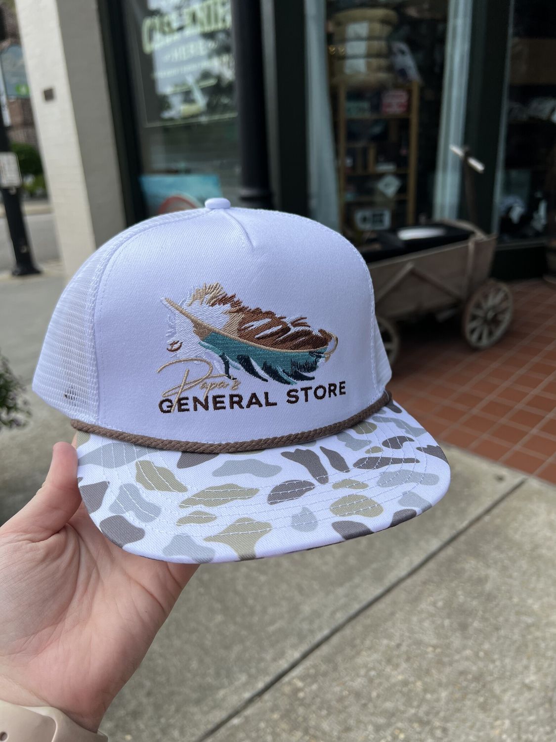 PGS Feather White Camo Rope Hat