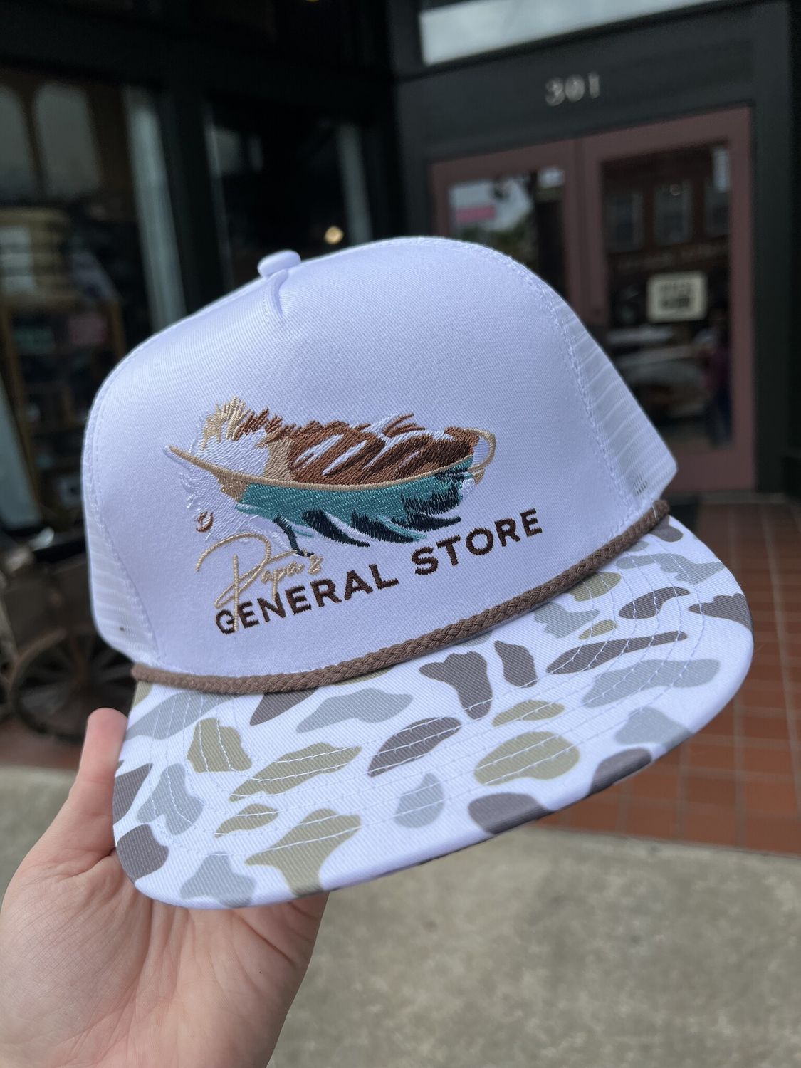 PGS Feather White Camo Rope Hat