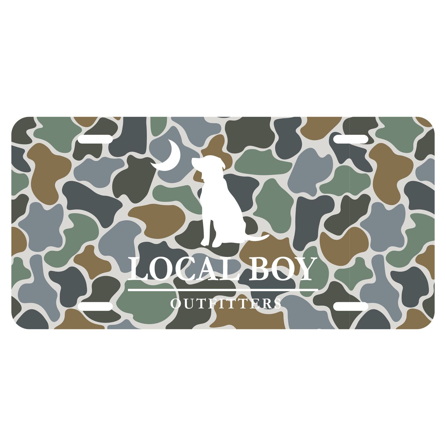 Local Boy License Plate Forest Camo Bluff