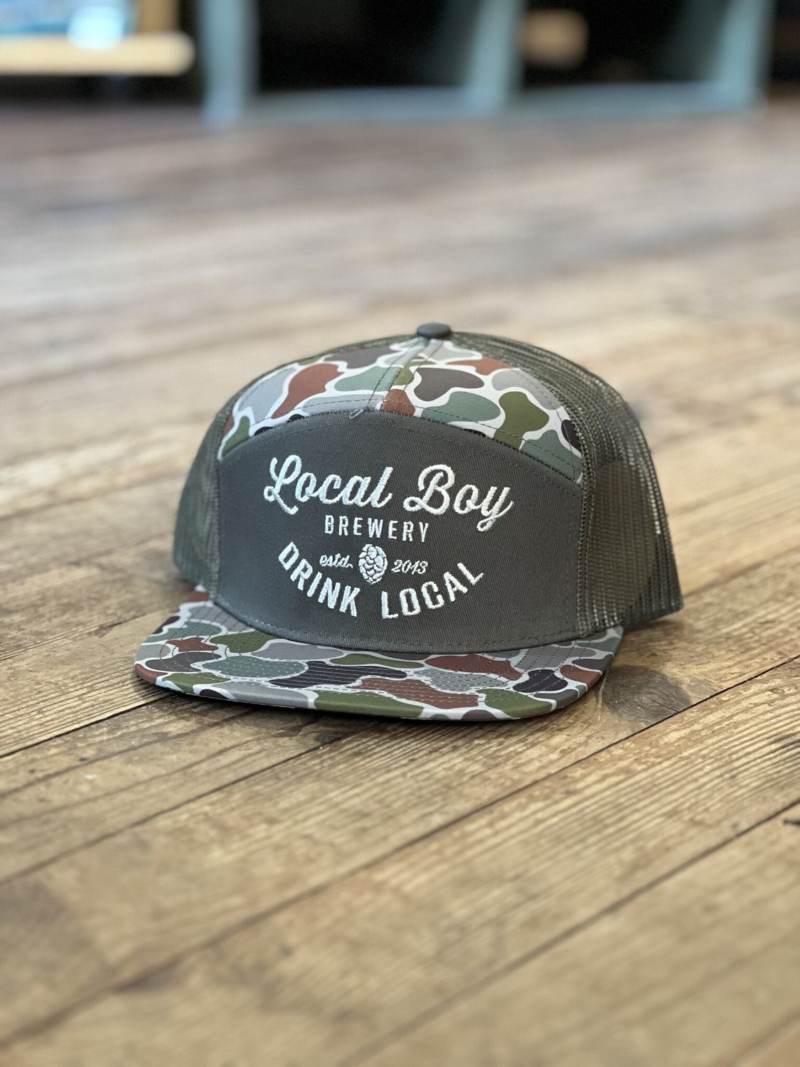Local Boy Brewery 7 Panel Hat Forest Camo