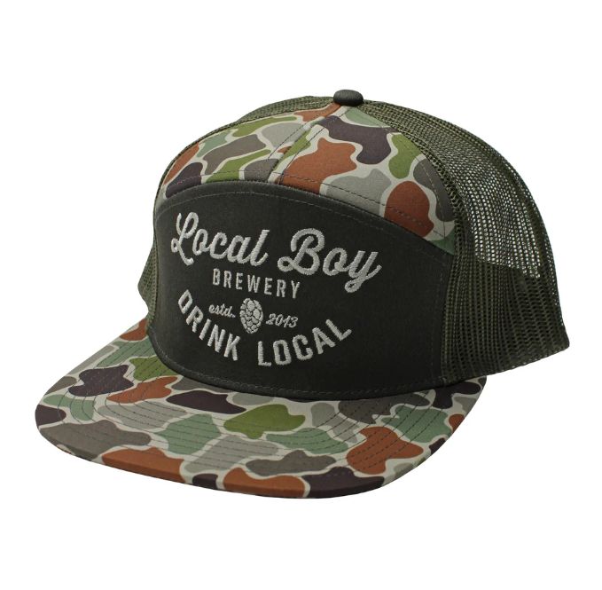 Local Boy Brewery 7 Panel Hat Forest Camo