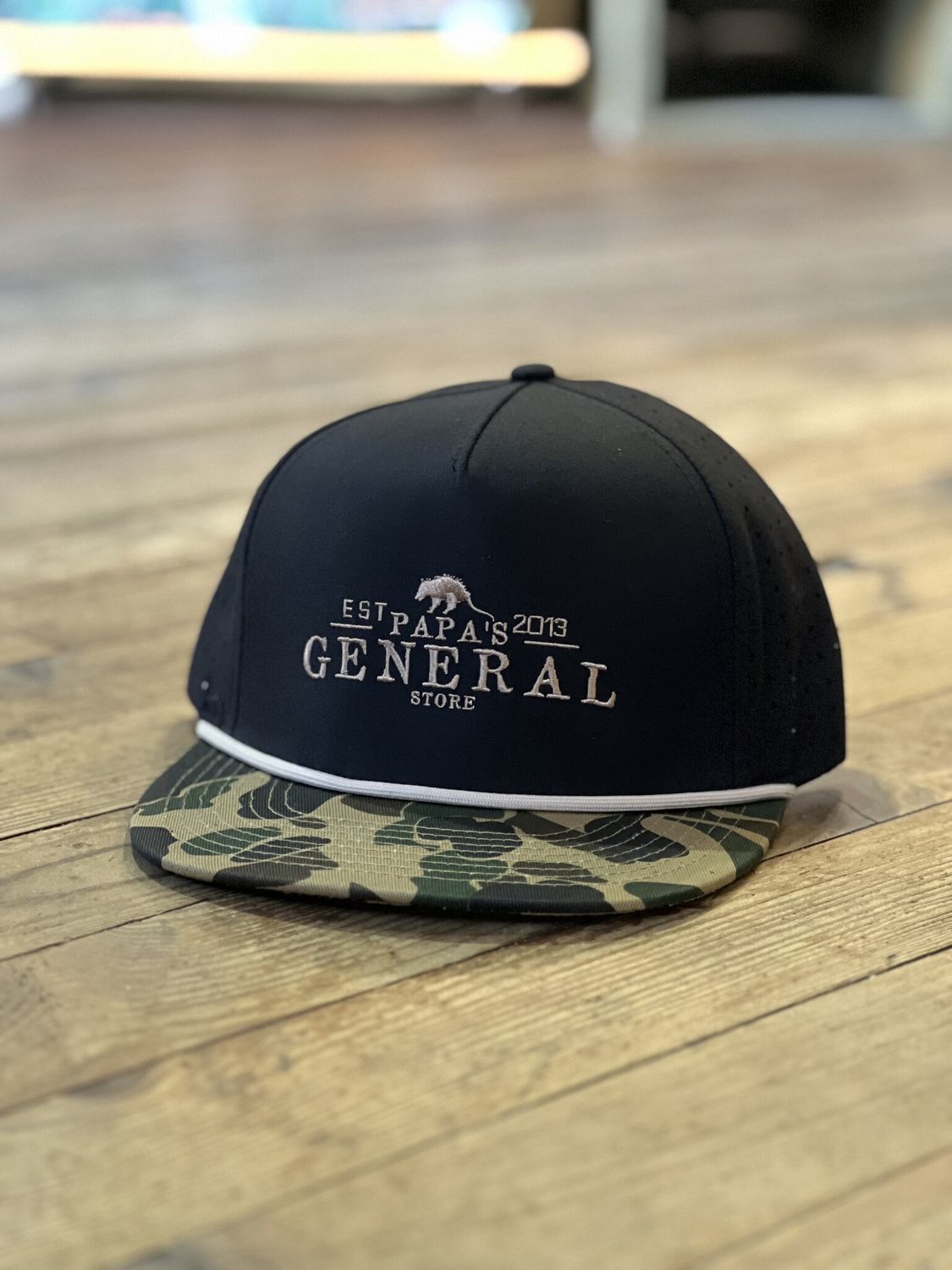 PGS Black Old School Camo Bill Rope Hat