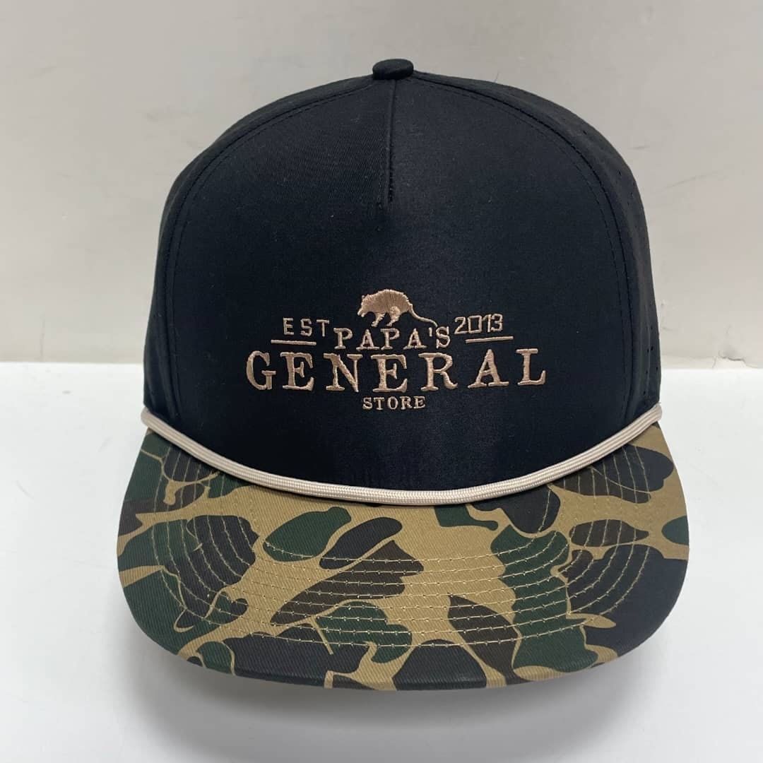PGS Black Old School Camo Bill Rope Hat