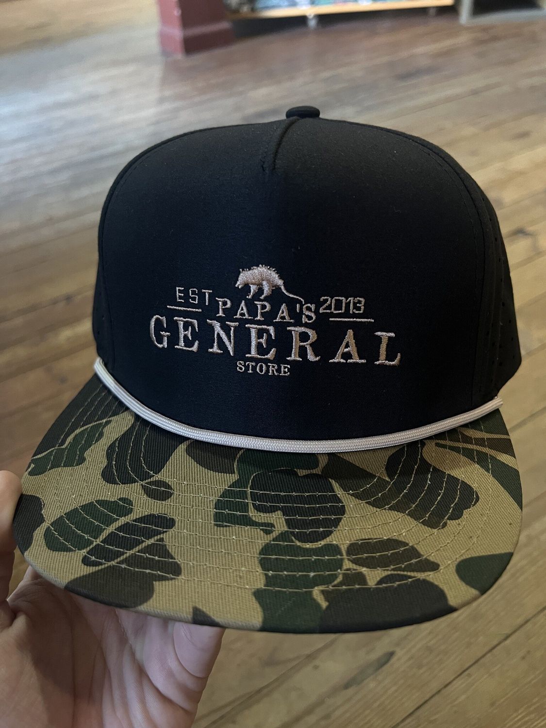 PGS Black Old School Camo Bill Rope Hat