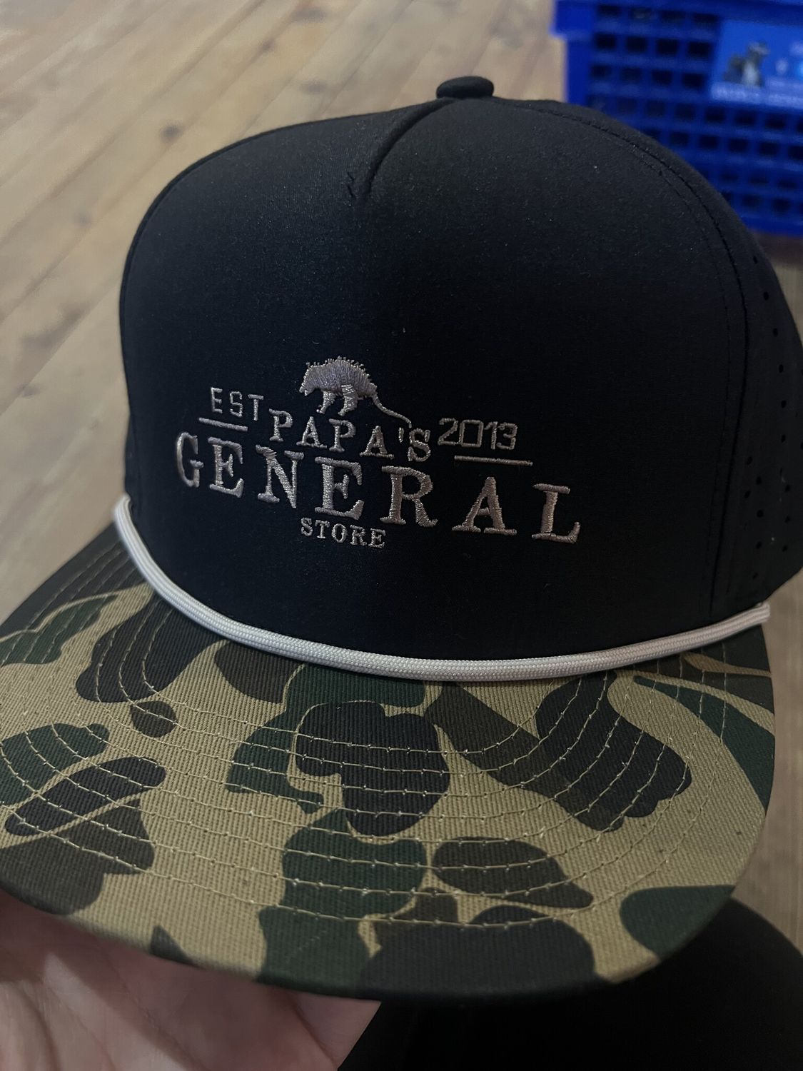 PGS Black Old School Camo Bill Rope Hat
