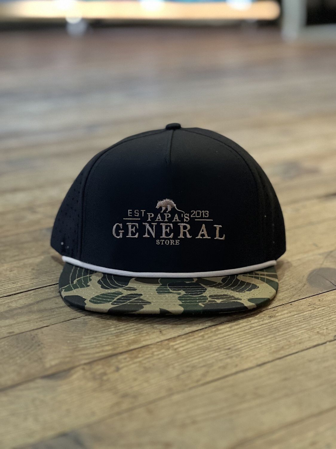 PGS Black Old School Camo Bill Rope Hat
