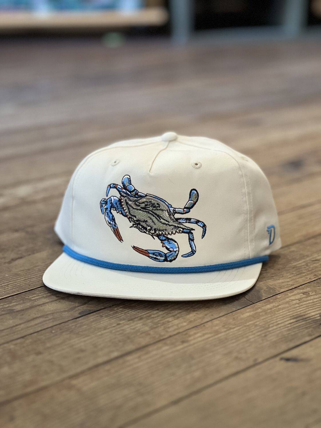 Duck Camp Blue Crab Hat Ivory