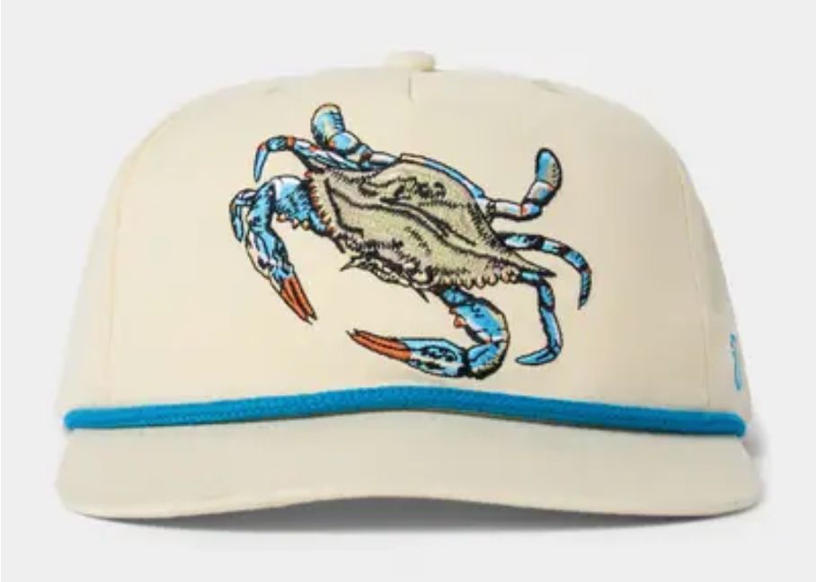 Duck Camp Blue Crab Hat Ivory