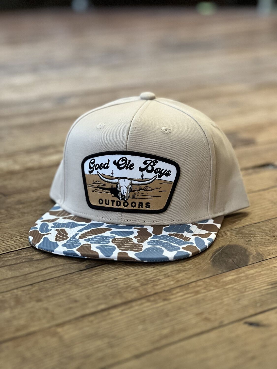 GOB Cattle Skull Patch Hat  Beige/Blue Old School