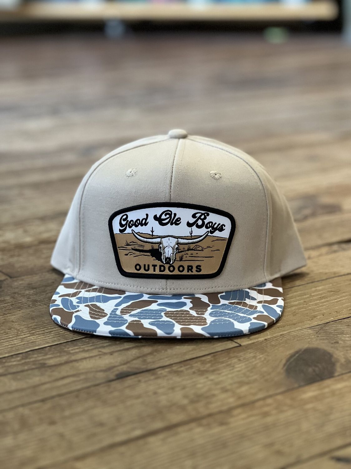 GOB Cattle Skull Patch Hat  Beige/Blue Old School