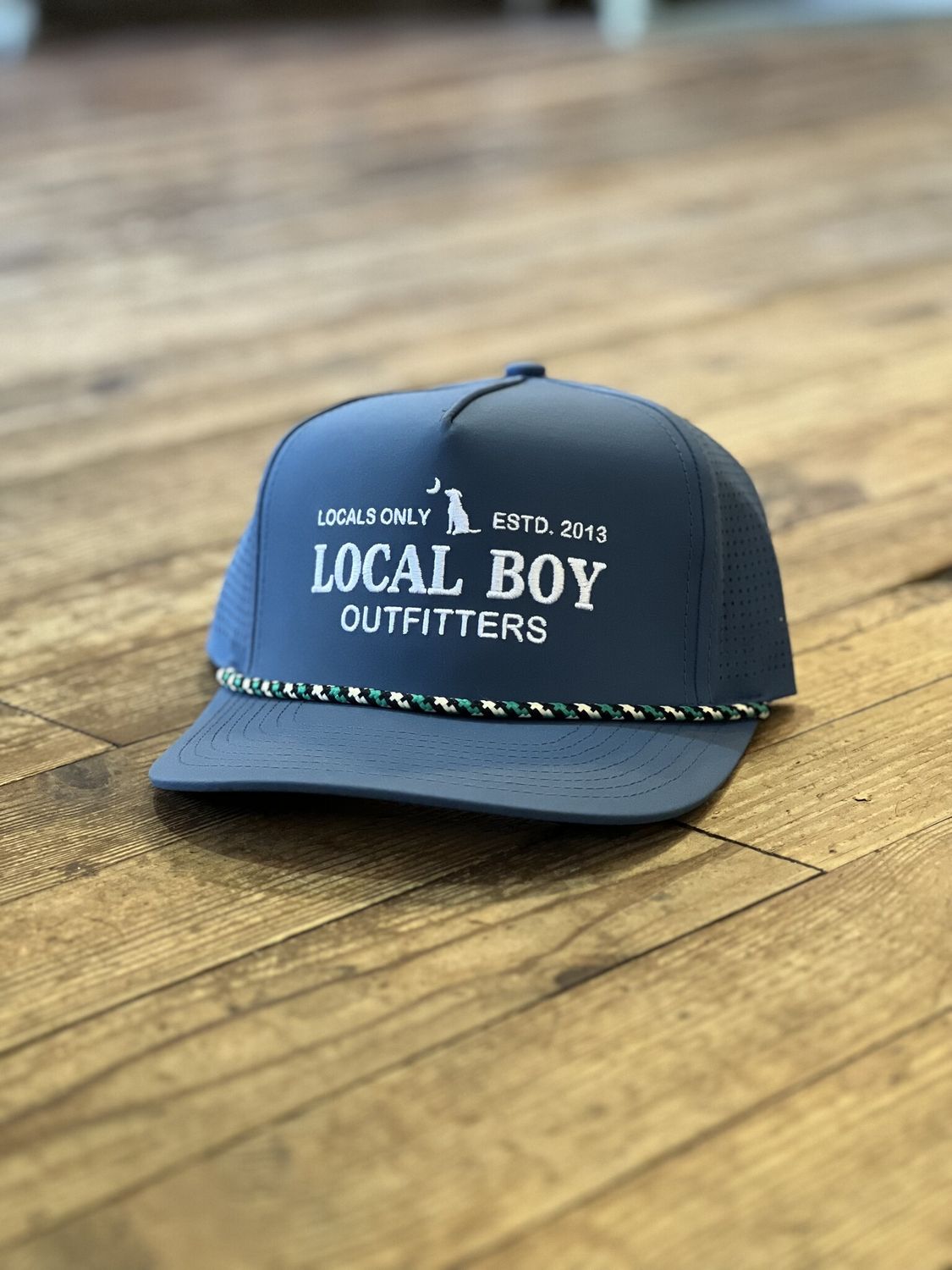 Local Boy Youth Simple Text Performance Rope Hat Slate