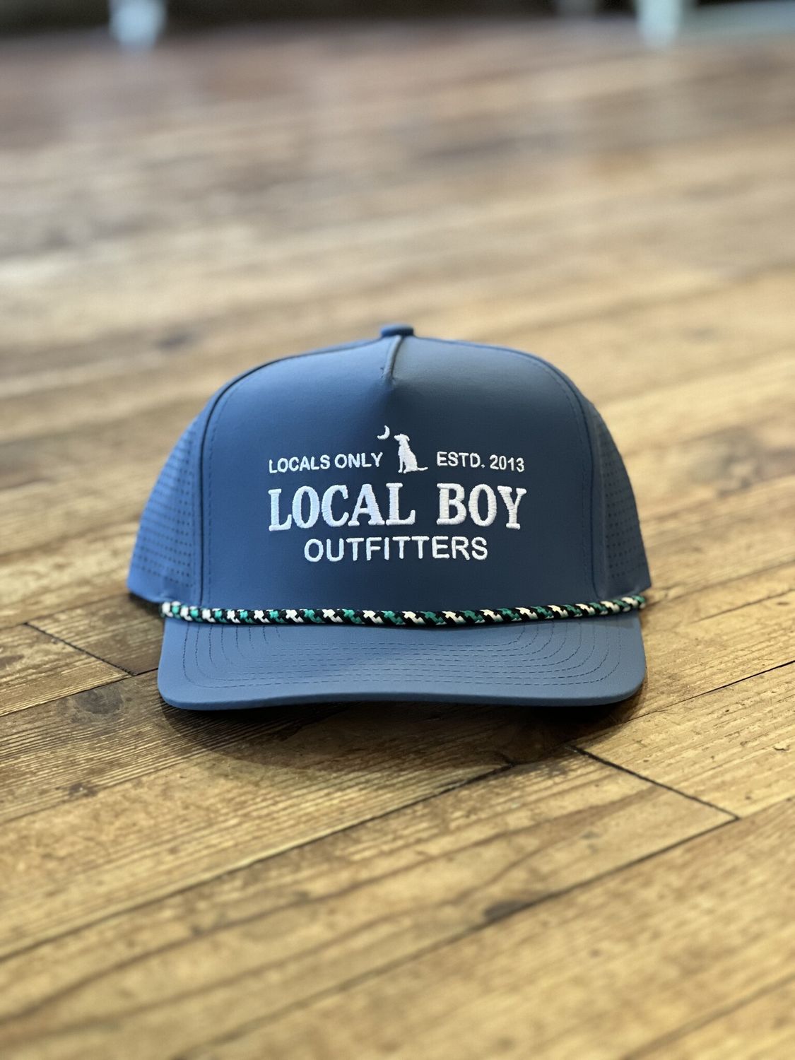 Local Boy Youth Simple Text Performance Rope Hat Slate
