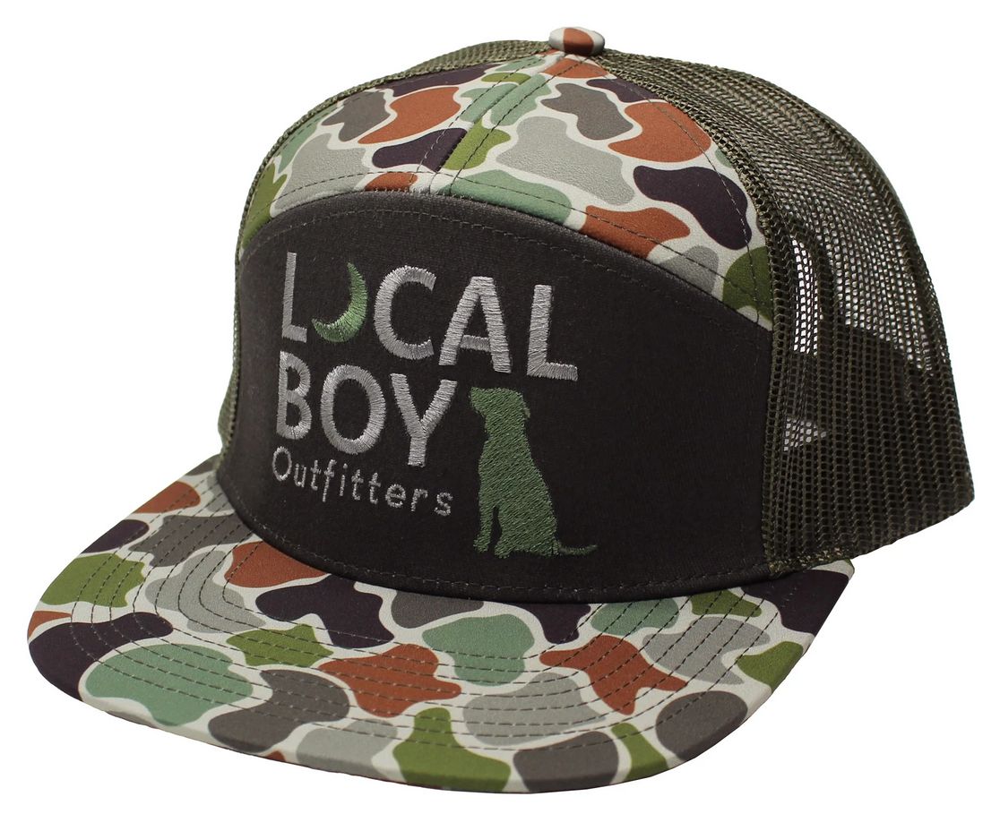Local Boy Local Moon 7 Panel Hat Forest Camo