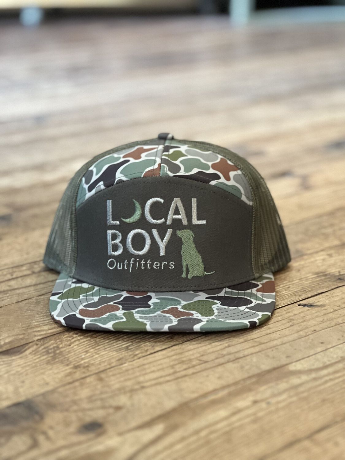Local Boy Local Moon 7 Panel Hat Forest Camo