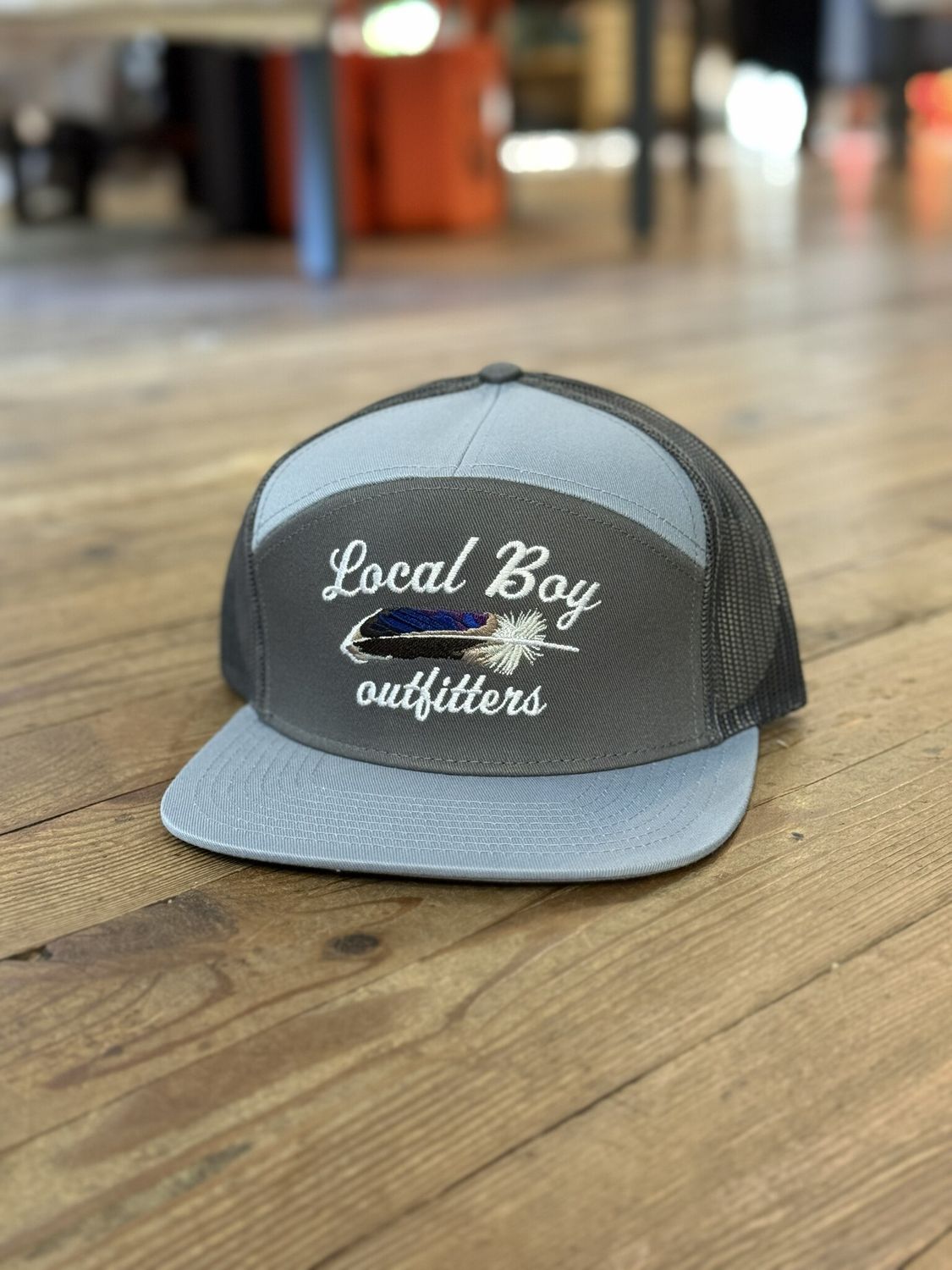 Local Boy Mallard Feather 7 Panel Hat Light Grey/Grey