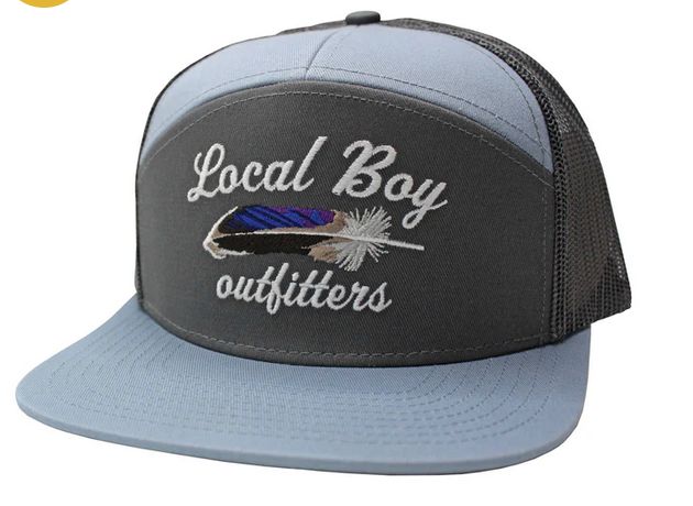 Local Boy Mallard Feather 7 Panel Hat Light Grey/Grey